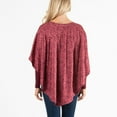 thumbnail image 4 of Howard's S/M Bordeaux Brushed Jersey V-Neck Long Sleeve Poncho Top for Women, 4 of 4