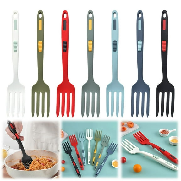 Kitecy Silicone Spatula Silicone Flexible Cooking Fork Heat Resistant Non Stick Dishwasher Safe Whisking Stirring Mixing Baking Utensil , Silicone Spatula Mixing Spoon Non-Stick Kitchen Tools