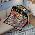 thumbnail image 3 of AISENIN Personalized Happy Fathers Day Throw Blanket for Men Black 6 Pictures Bed Blanket Custom Photos Throw Blanket Daddy Blanket Customized Dad Gifts, 3 of 4