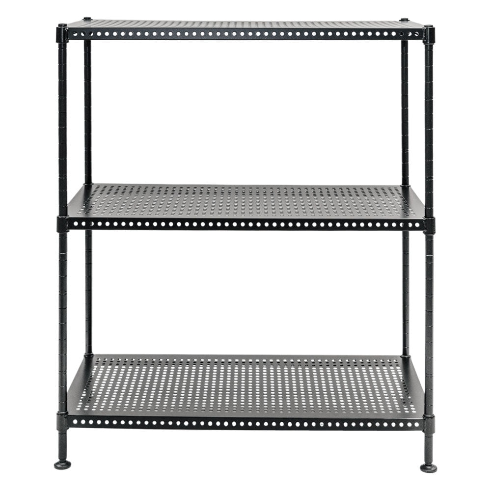 12"d x 24"w x 28"h 3-Tier Perforated Metal Shelving, Standard Duty, Weight Capacity 110 lbs Per Shelf