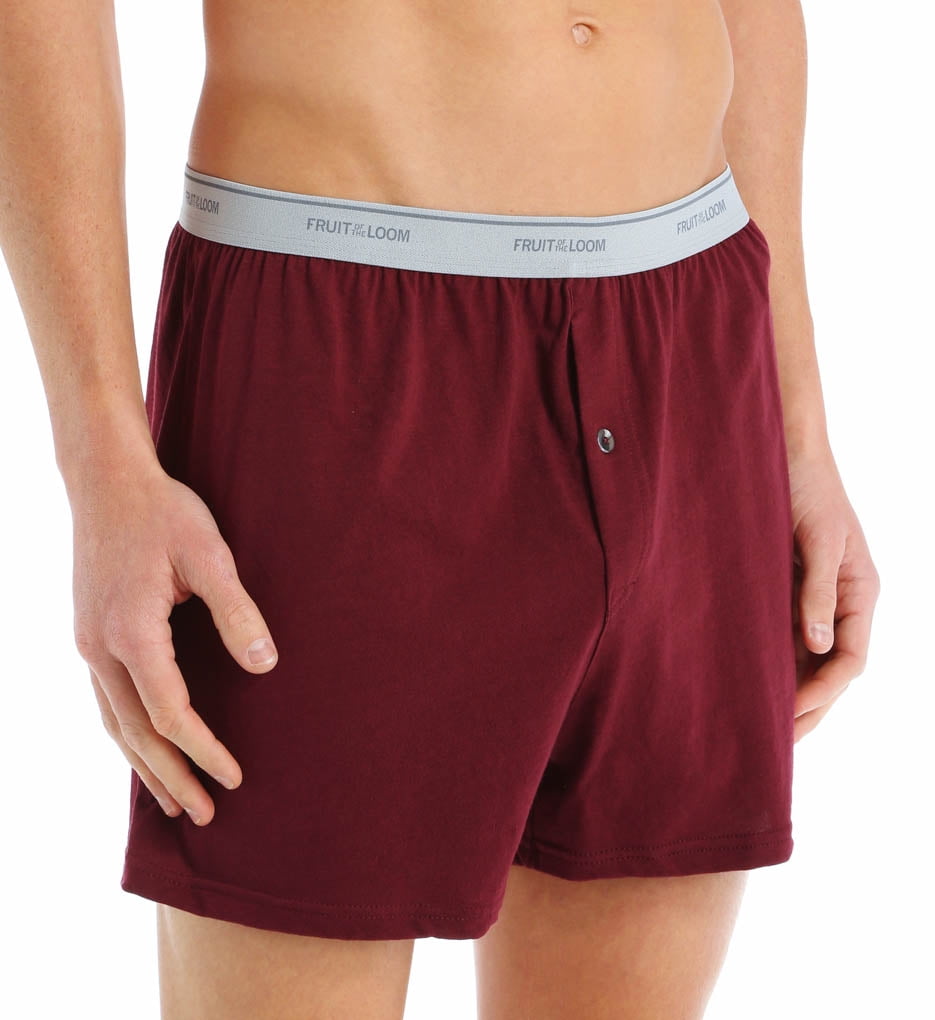 Men's Fruit Of The Loom 3P722 Mens Core Cotton Assort Knit Boxers 3