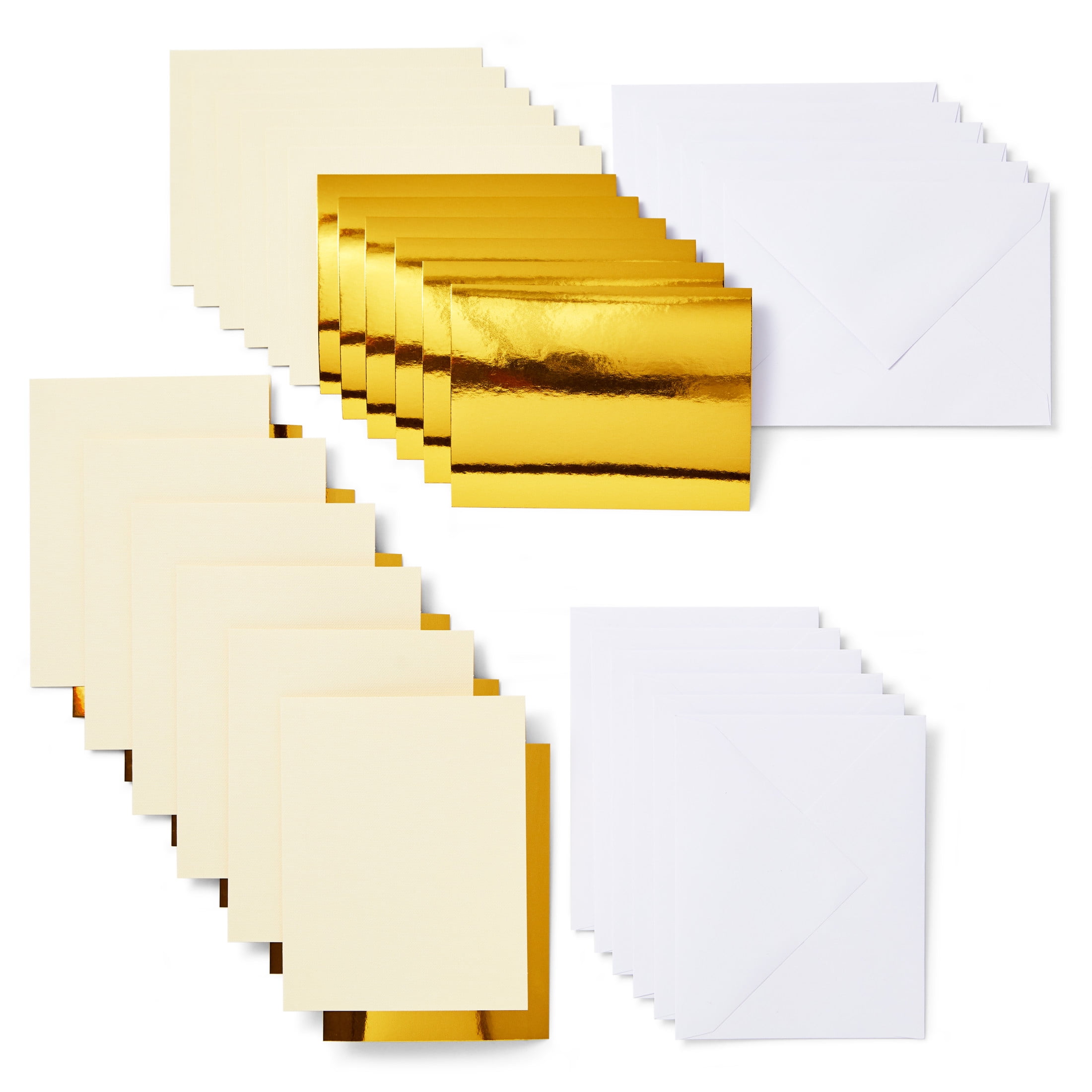 (2 pack) Cricut Insert Cards, Cream/Gold Metallic - R20 (12 ct), 4.25" x 5.5"