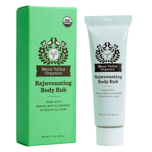 Moon Valley Organics Masaje corporal rejuvenecedor con árnica, menta y lavanda - Salve para calmar los músculos doloridos - Mezcla refrescante hidratante diseñada para la relajación - Para niños y adu
