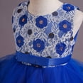 thumbnail image 6 of MEZZALL Girls Sleeveless Party Dress Tiered Gown Girl Formal Occasion Tutu Dress O-Neck Flower Printed Adorable Dresses, 6 of 9