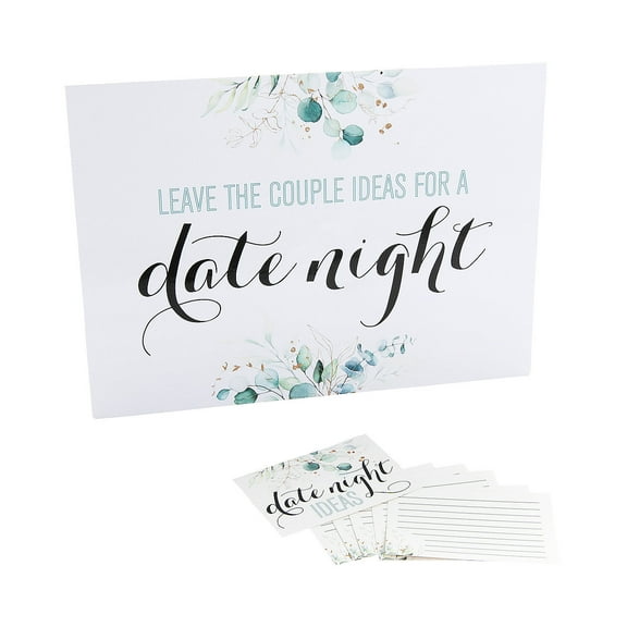 Bridal Shower Date Night Cards & Sign Kit, Wedding, Party Decor, 101 Piece