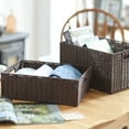thumbnail image 2 of MasteelfCA 1Pc Hand-woven Basket Rectangular Sundries Basket Closet Basket (Random Color), 2 of 8