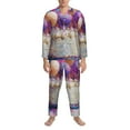 thumbnail image 3 of Pofeuu Colorful Balloon Cake Celebration Print Men's Long Sleeve Pajama Set Pijamas Para Hombres Pijamas Para Hombres Mens Pajamas Set-Small, 3 of 7