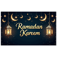 thumbnail image 4 of LUUFILx Ramadan Kareem Banner Mosque Lanterns Festive Welcome Backdrop Ramadan Mubarak Party Home Decorations Event Celebration Photography Props Background, 4 of 9