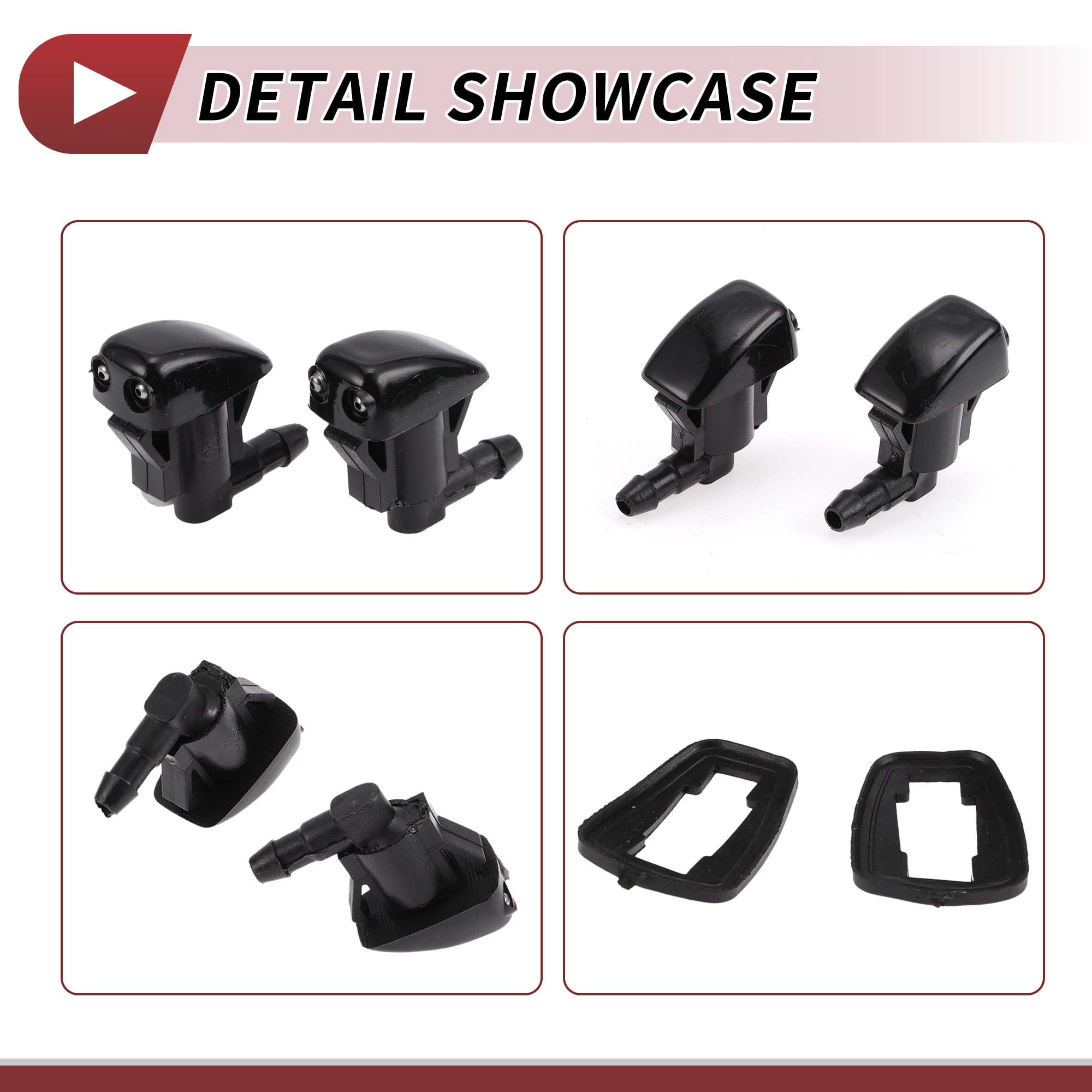 Unique Bargains 2pcs Washer Nozzle for Toyota Corolla 2005-2008 Black Plastic
