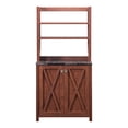 thumbnail image 2 of Furniture of America Schuetz Rustic Wood Multi-Storage Baker Rack in Walnut, 2 of 8