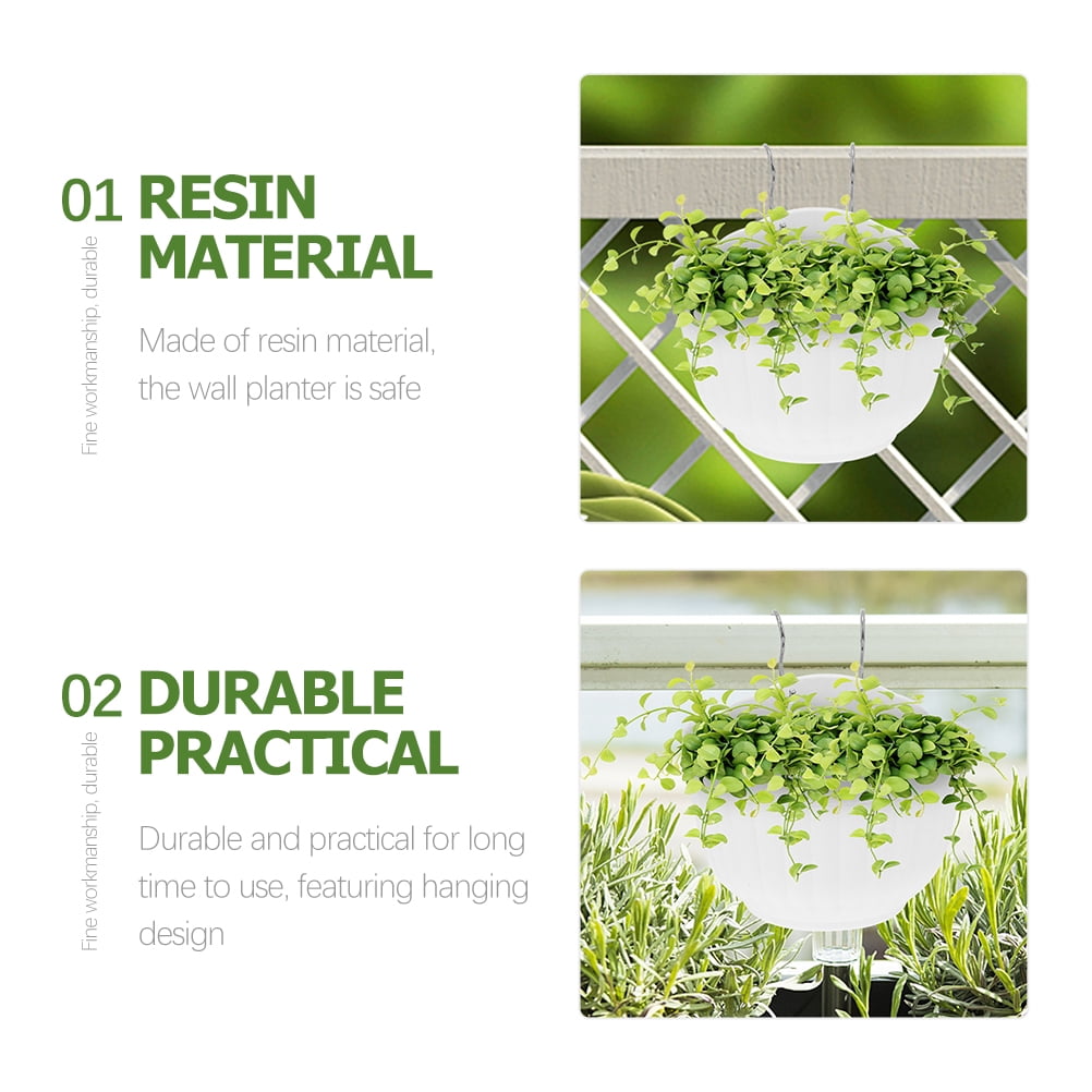 4 Sets Wall Plant Holder Wall Resin Flower Pot Balcony Plant Planter Wall Hanging Plant Pot