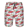thumbnail image 4 of Yiaed Watercolor Red Truck And Fir Tree Print Men's Swim Trunks with Lining Quick Dry Sports Shorts Beach Shorts Boardshorts-X-Large, 4 of 5