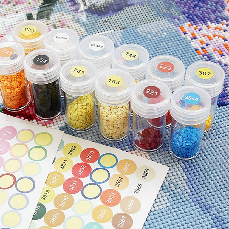 Hesroicy 1 Set Diamond Painting Beads 447 Full Color Attractive Vibrant DIY  Round Diamond Painting Drills for Living Room 