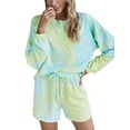 thumbnail image 2 of Doublju Women's Tie Dye Henley Sleep and Lounge Set (2-Piece), 2 of 4