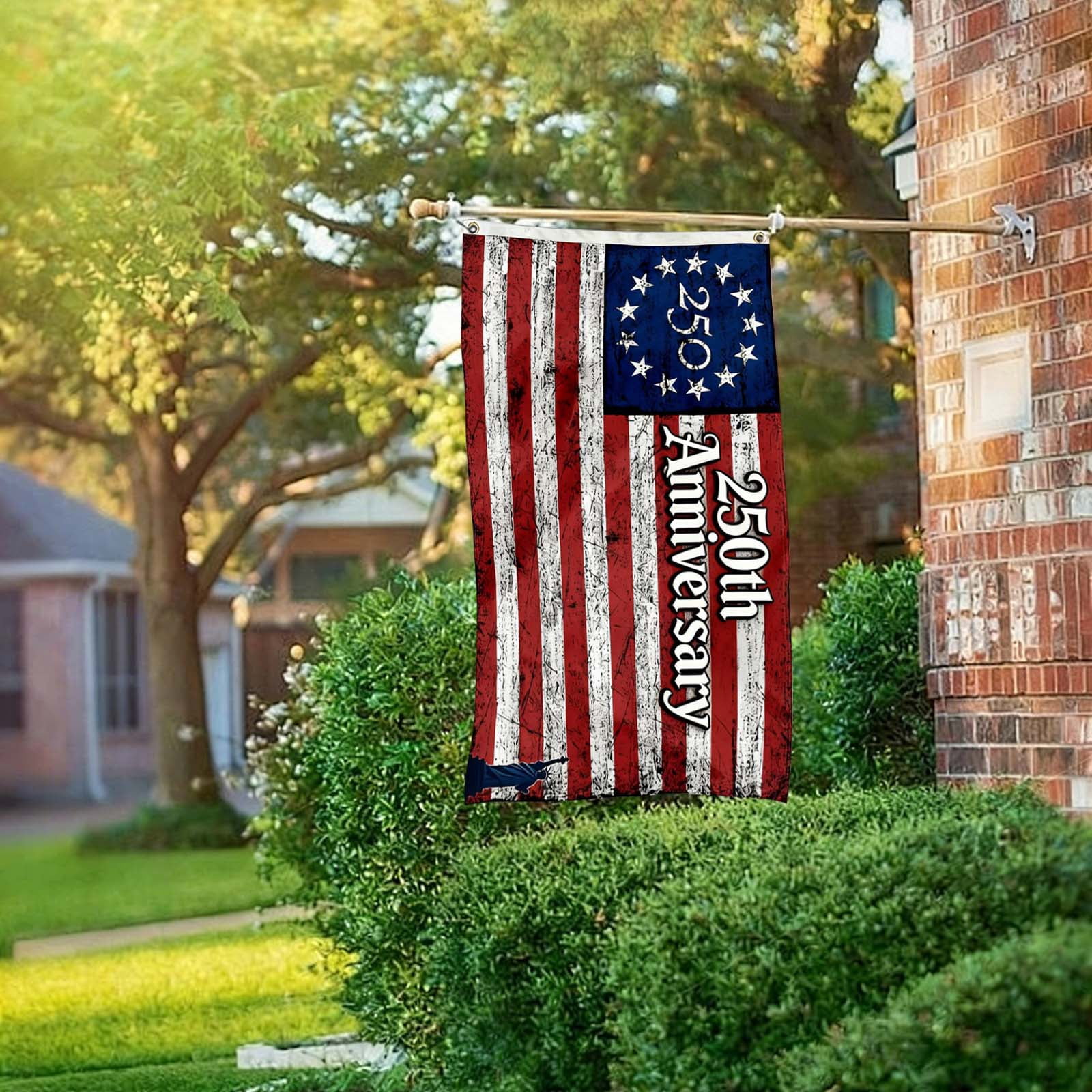 Vintage 250th Anniversary Flag 3x5 Feet, Durable Polyester Flag for Outdoor and Indoor Use, Commemorates 1776-2026, Perfect for Hanging in Yards, Porches, and Parades