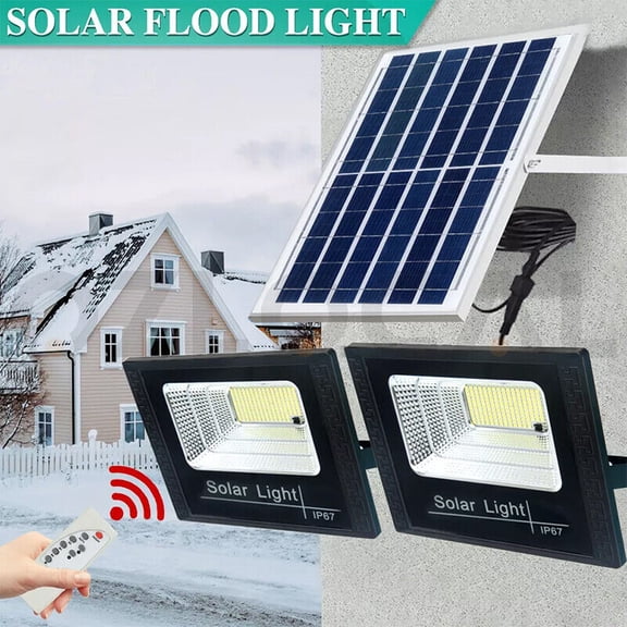 300W LED Solar Flood Lights Outdoor Street Light Dusk to Dawn Flood Wall Lamp