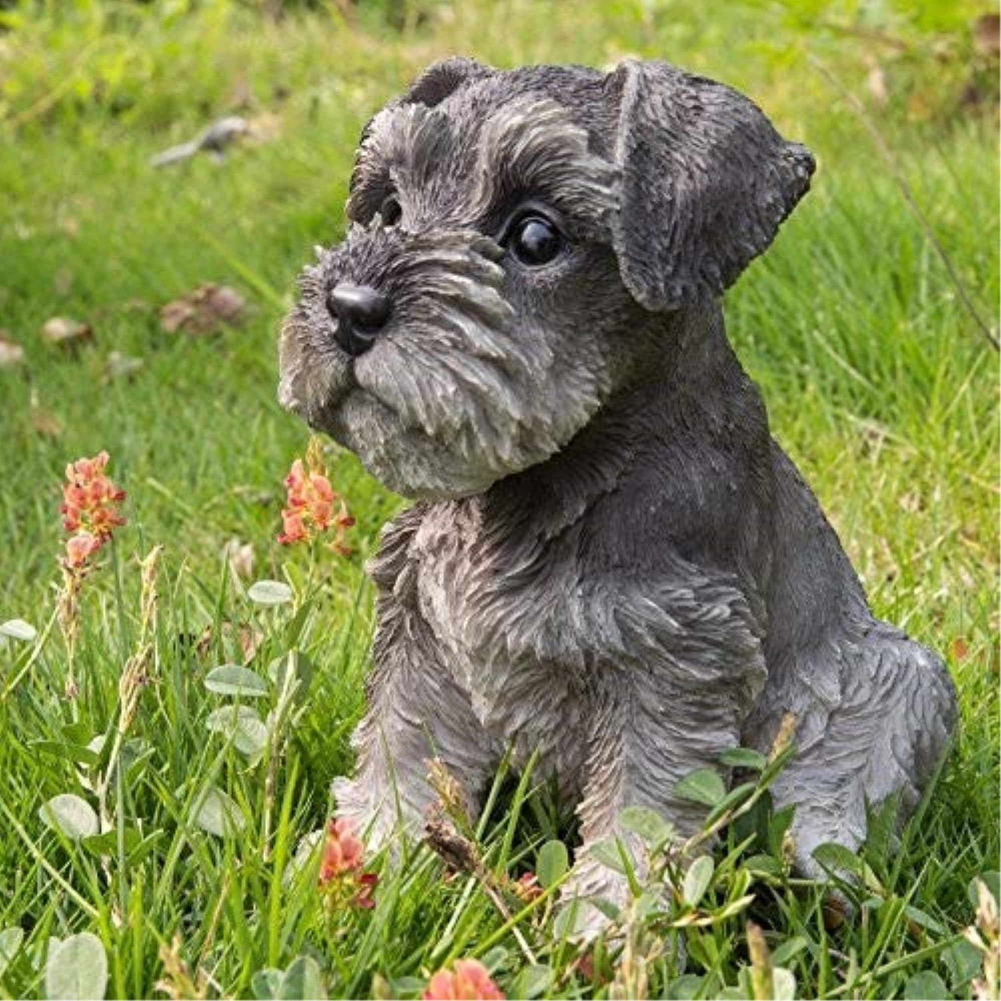 Hi Line 7” Schnauzer Puppy Garden Statue, Durable Polyresin