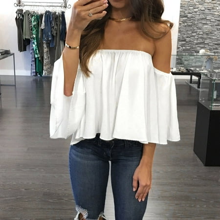 

KI-8jcuD Oversized Shirt Summer Sleeve Blouse Casual Off Women Pullover Shirt T Long Shoulder Women S Blouse Workout Women Shirt Tee Shirts Woman Short Sleeve Scrub Jackets Large Women S Tops Womens