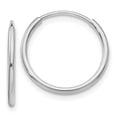 thumbnail image 1 of 14k White Gold Endless Tube Hoop Earrings Round, 1 of 7