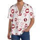 thumbnail image 1 of Balery Red Lips Camisa Casual de Manga Corta con Botones para Hombre, Texturizada, Estilo Cubano, para Playa, Verano-XX-Large, 1 of 5