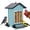 Blue, variant on Kingsyard Red Cottage Hopper Bird Feeder for Outdoors, Hanging Wild Bird Seed Dispenser