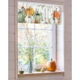 thumbnail image 4 of Fall Valance for Windows Thanksgiving Curtains Valances Green Orange Pumpkin Valance Window Treatments Autumn Eucalyptus Leaves Short Curtains for Kitchen Living Room Bedroom Holiday Decor 54x18, 4 of 6