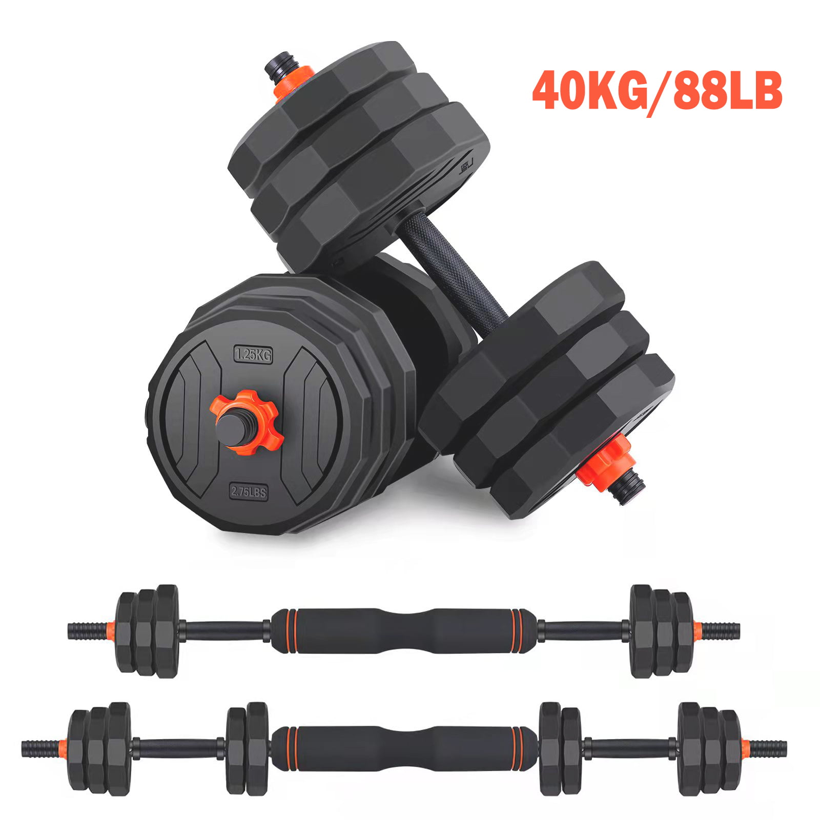 Suitable for Home or Gym Exercise YIZHIHUA Dumbbell Set,Two-in-One 20/30kg Adjustable Dumbbells-Barbell Weights Set for Men and Women