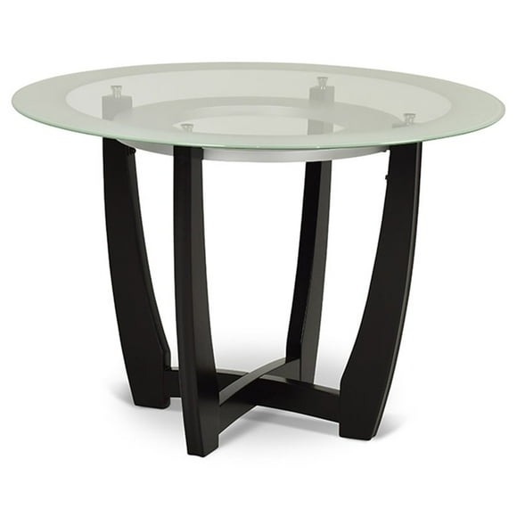 Verano 45" Round Glass Top Dining Table in Espresso Finish Base