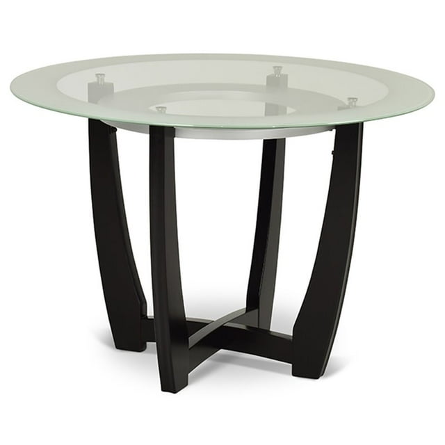 Verano Table à Manger Ronde en Verre de 45 Pouces avec Base Finition Espresso