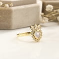 thumbnail image 3 of 10K Yellow Gold Heart Shape Moonstone Cubic Zirconia Engagement Ring, 3 of 5
