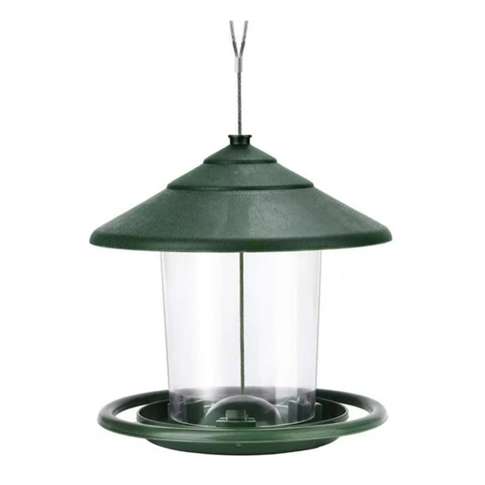 Outdoor Hanging Bird Feeder Garden Yard Anti-Squirrel Wild Bird Food Feeding Station Accessory, 16cmx31cm, Green
