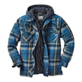 thumbnail image 3 of FNNMNNR Quilted Thick Plaid Long-Sleeved Loose Jacket Men‘s Hoodie Quilted Lined Flannel Hooded Full-Zip Shirt Jacket, 3 of 3
