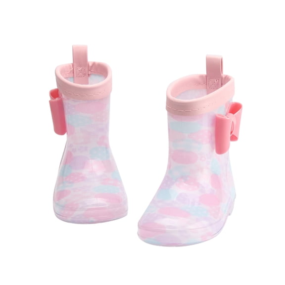 Toddler Waterproof Rain Boots Toddler 5 Boots Cartoon Bowknot Hiking Boots Big Boys Girls Rain Toddler Boy High Top Shoes Boots Waterproof Non Shoes Outdoor Shoes 10