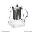 thumbnail image 5 of Square Bottom Teapot, Glass Tea Set 1 Piece Stainless Filter Infusion Tea Kettle with Removable Infuser Square Glasstea Set for Giving Anti Breakage Packaging, 1* (550Ml) Square Bottom Teapot, 5 of 7