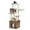 Brown, variant on PEQULTI 57.5" Wood Cat Tree with Litter Box Large Cat Tower Indoor with Sisal Scratching Post Brown
