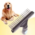 thumbnail image 2 of Dog Rake Deshedding Dematting Brush Comb Undercoat Rake for Dogs Cats Short Long Hair Pet Brushes Shedding with Double Row Pins, 2 of 8