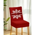 thumbnail image 2 of Stretch Chair Covers Set of 4, Winter Christmas White Snowflake Universal Fit Elastic Decorative Dining Chairs Slipcovers for Wedding, Banquet, Snow Quote on Blue, 2 of 6
