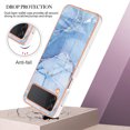 thumbnail image 5 of Designed for Samsung Galaxy Z Flip 4 Marble Case, Ultra Thin Girls Women Plating Marble Designed Flexible Soft TPU IMD Marble Protective Case Cover for Samsung Galaxy Z Flip 4 5G - Blue, 5 of 7