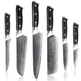 thumbnail image 1 of Damascus Kitchen Knives Set Japanese VG-10 Razor Sharp Chef Knife Ergonomic Handle with Giftcase, 1 of 6
