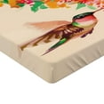thumbnail image 2 of Ambesonne Nature Fitted Sheet, Colibri Exotic Tree, Full Size, Green Red Beige, 2 of 3