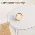 thumbnail image 4 of Maliowa 3-Tier Small Side Table, Oval End Table with Spindle Legs, Accent Night Stand with Storage Shelf for Living Room Bedroom Narrow Spaces, White, 4 of 10