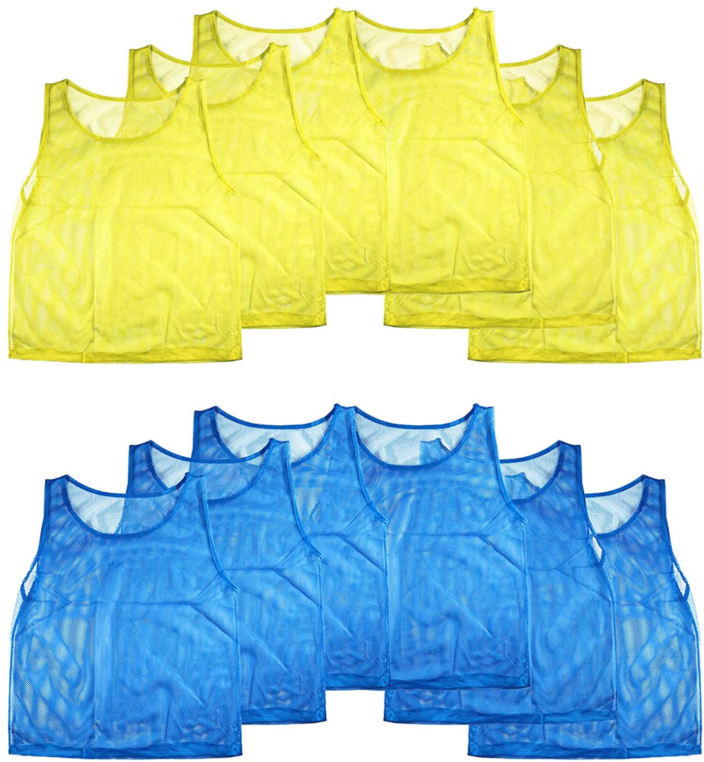 12 Nylon Mesh Scrimmage Team Practice Vests Pinnies Jerseys for Children Youth 