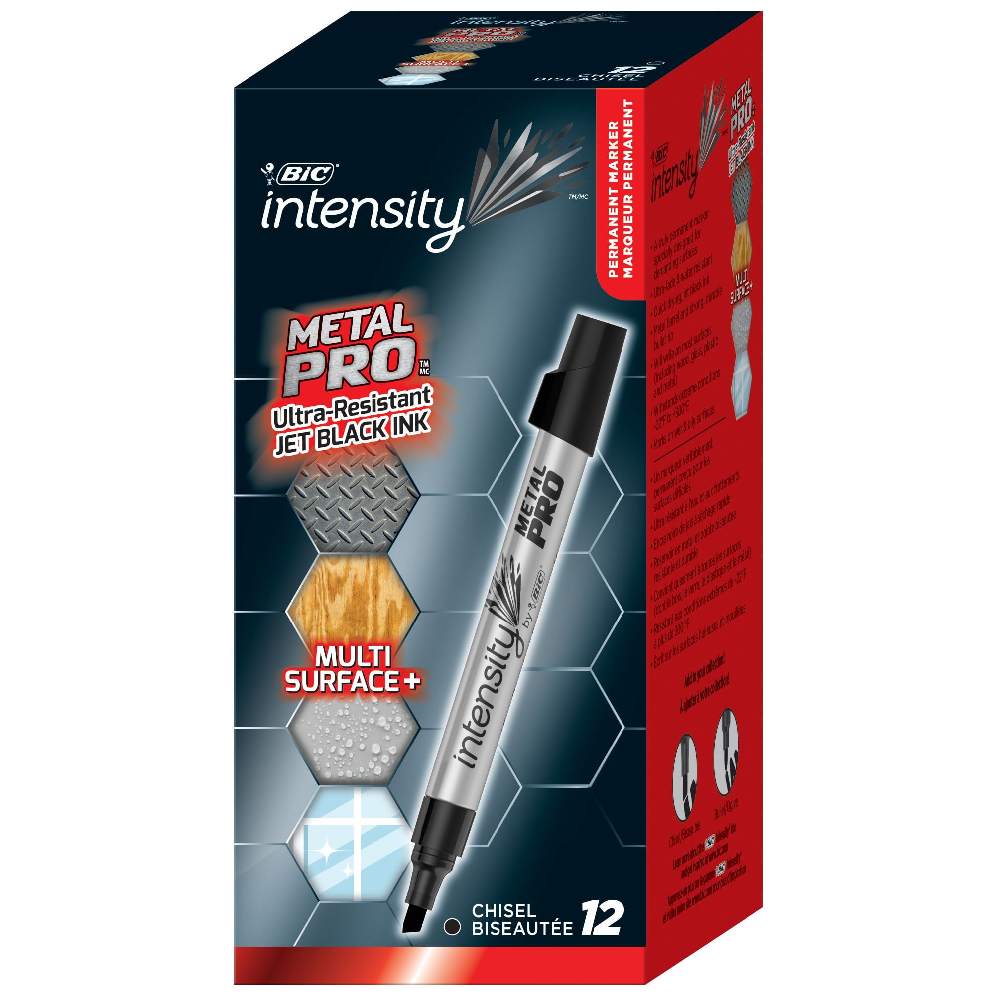 "Intensity Metal Pro Permanent Marker, Broad Pro Chisel Tip, Black