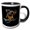 Black/White, variant on 3drose, Funny Puppy Illustration Art of Doberman Dog, 11oz Two-tone Red Mug