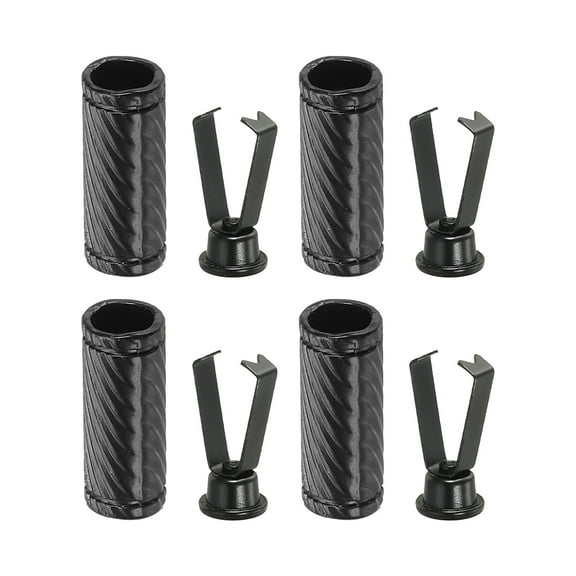 Uxcell Shoelace Tips, 4 Pack Zinc Alloy Shoelace Head Cords End for DIY Repairing Shoes String, Black Style B