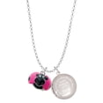 thumbnail image 1 of Delight Jewelry Resin Hot Pink & Black Ladybug Sweetie To the World You are a Mother Locket Necklace, 1 of 4