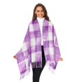 thumbnail image 3 of FORMRS Womens Scarf Winter Soft Long Big Warm Shawls Wrap Tassel Scarves, Purple and White Pattern, 3 of 9