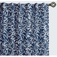 thumbnail image 2 of Vargottam Extra Long Cotton Curtains - 108" Length Drapes for High Ceilings or French Doors - 52"x108", Light Filtering Rod Pocket/Back Tab Drapes, Set of 2 Panels - Leaves Design (Blue), 2 of 8