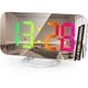 thumbnail image 2 of Reloj electrónico con pantalla grande RGB a color, reloj despertador inteligente con espejo USB, cuatro tipos de degradado aleatorio + tipos de pantalla monocromática. Reloj despertador digital., 2 of 9