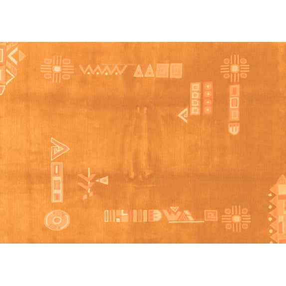 Ahgly Company Indoor Rectangle Abstract Orange Modern Area Rugs, 6' x 9'